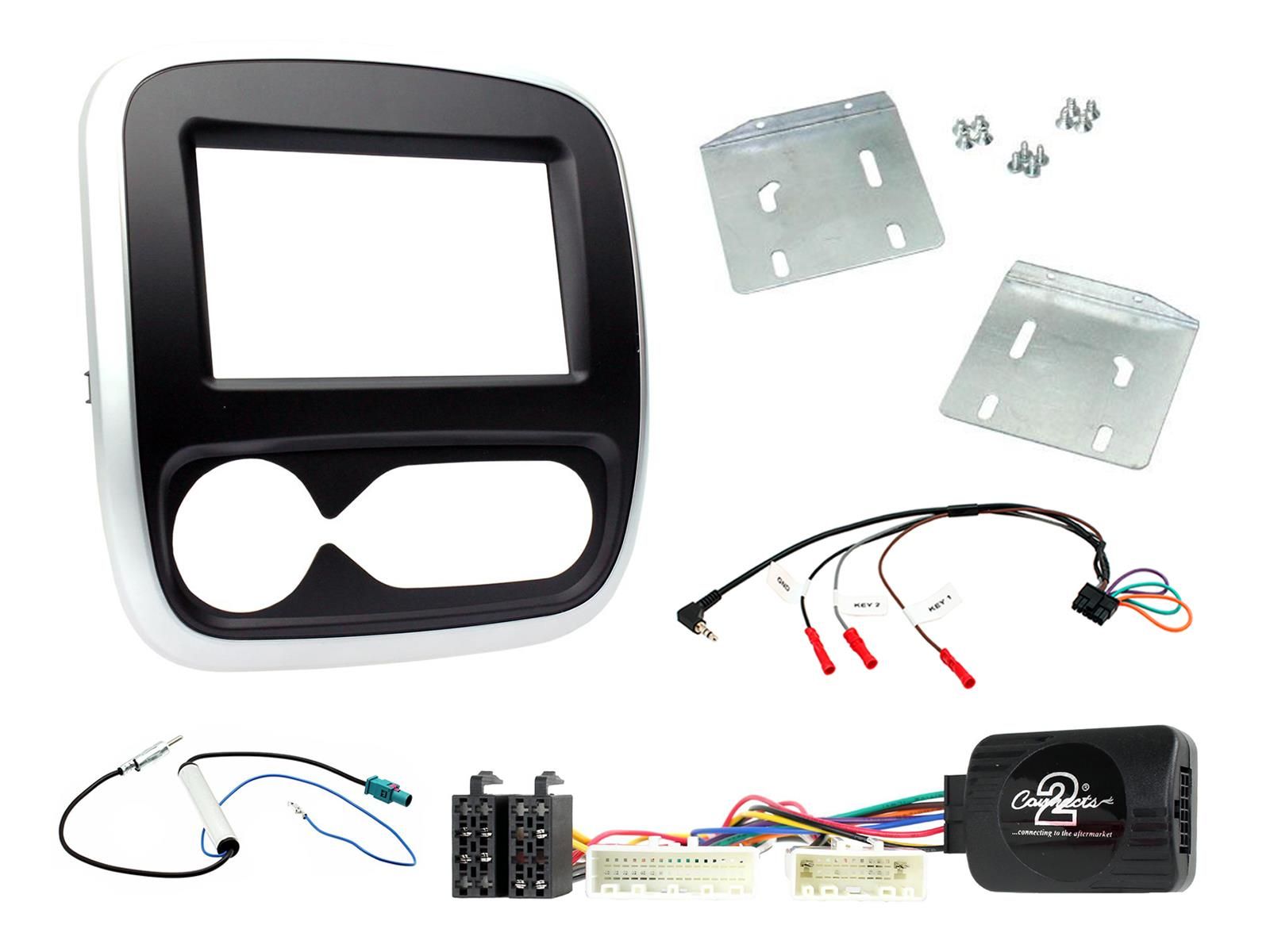 2DIN KIT Renault Trafic 17-19 auto airco  zilver/zwart