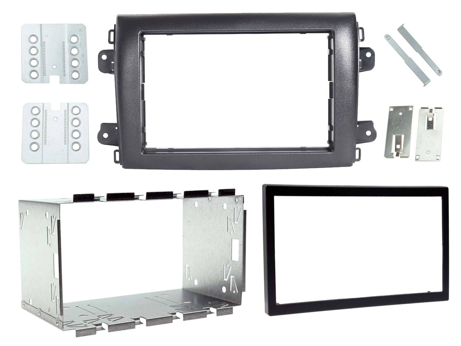 2-DIN frame Fiat Ducato (8 series) 21- metaal frame  zwart