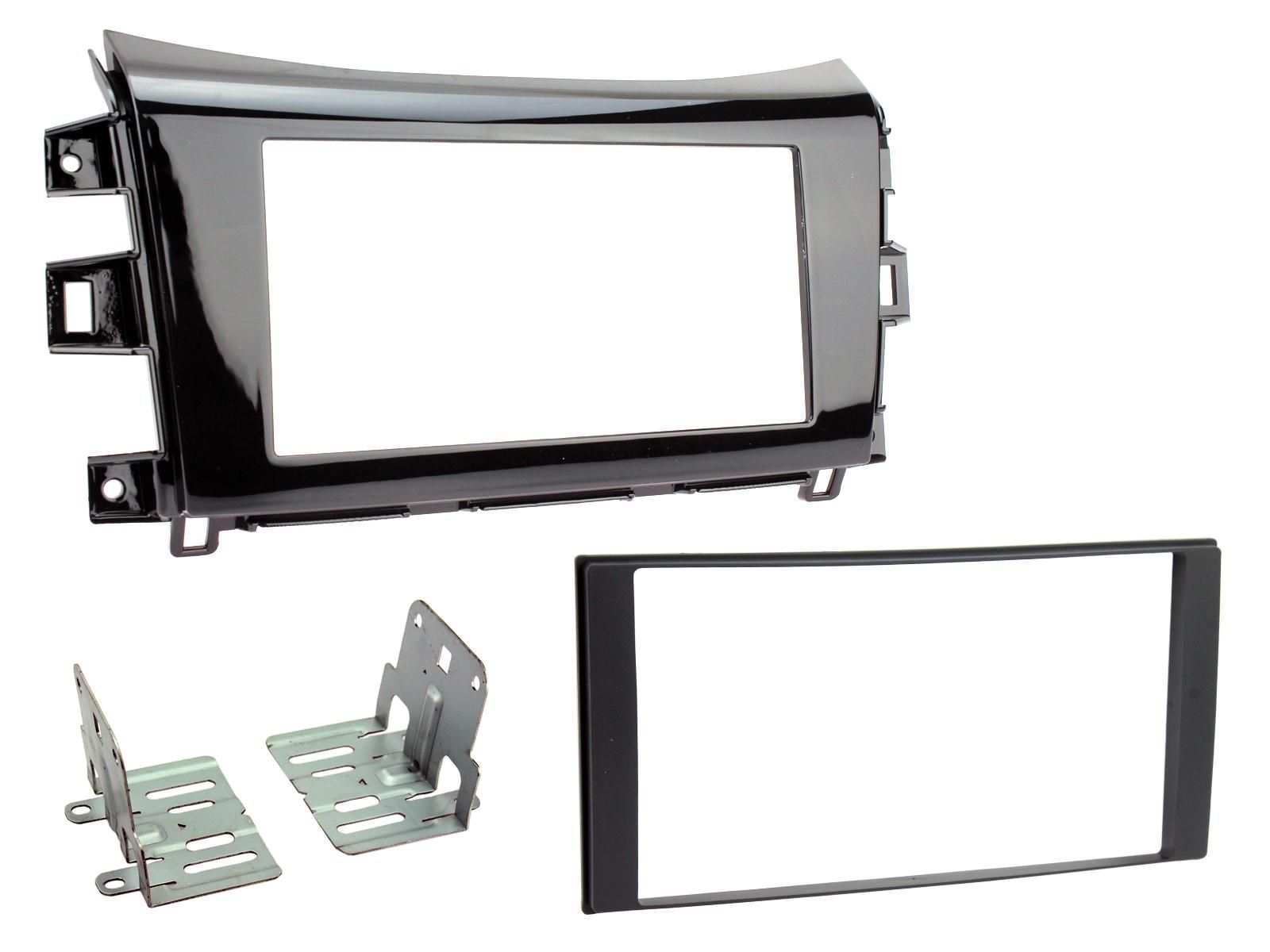 2-DIN frame Nissan Navara 15 - 19 piano zwart