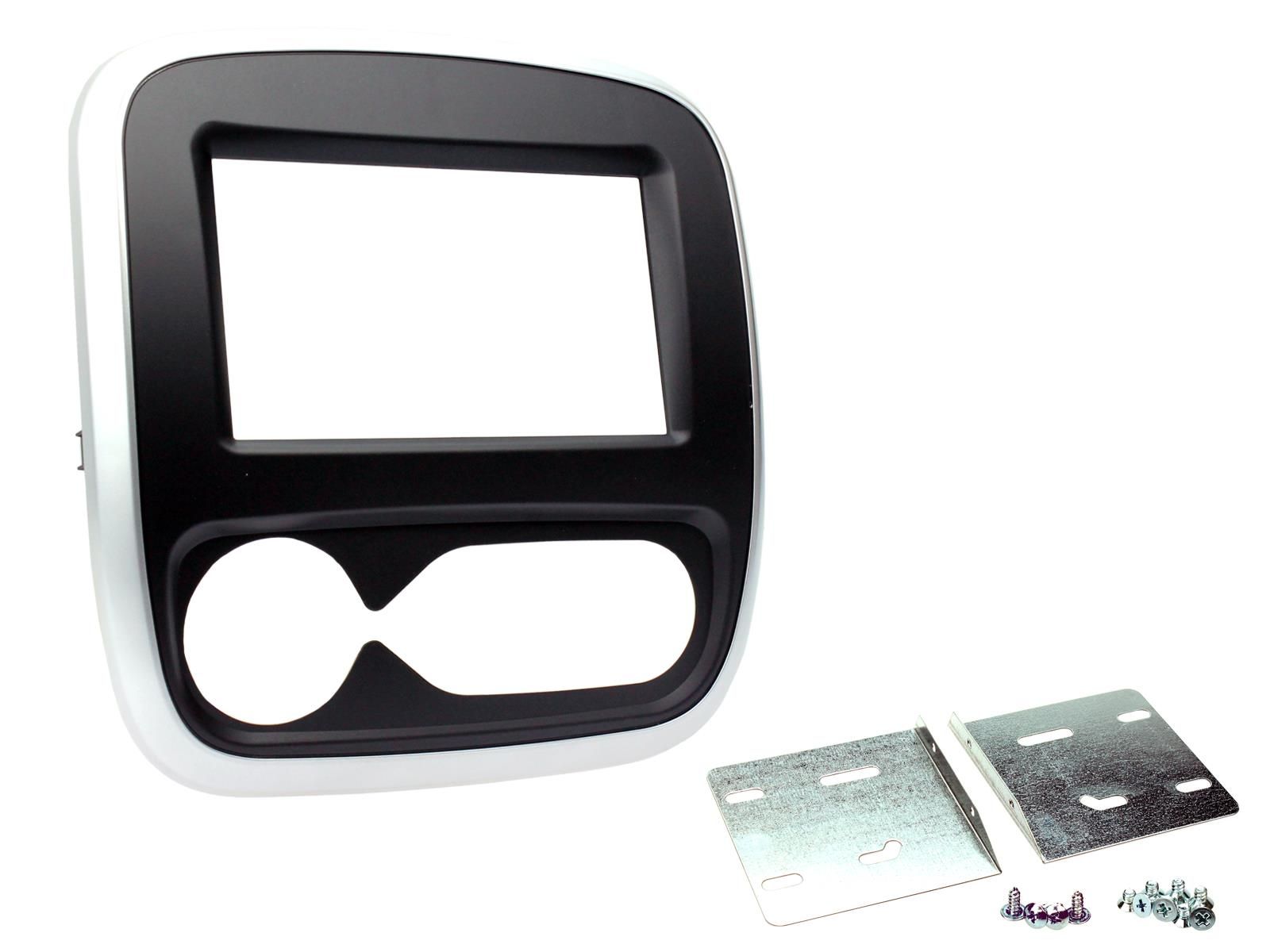 2-DIN frame Opel Vivaro  Trafic 14- auto airco zwart/zilver