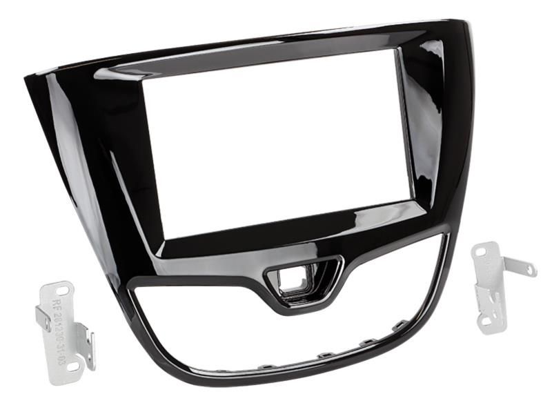 2-DIN frame Opel Karl 15-17  (3 vent. roosters) piano zwart