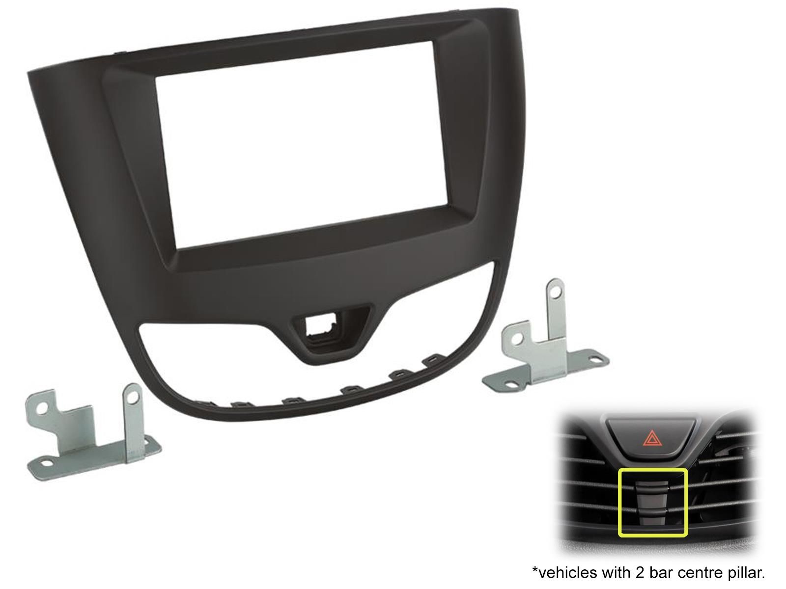 2-DIN frame Opel Karl 17-20 (2 vent. roosters) mat zwart