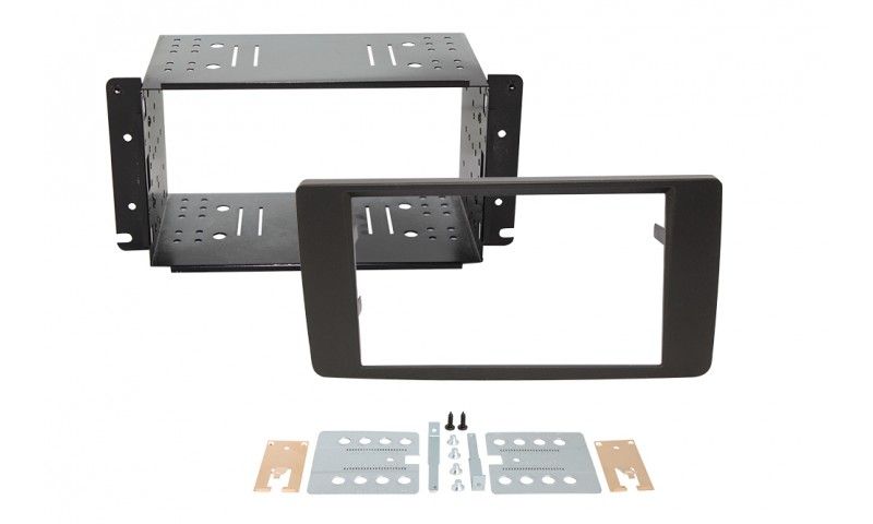 2-DIN frame MAN TGS  TGX 07- rubber touch  zwart