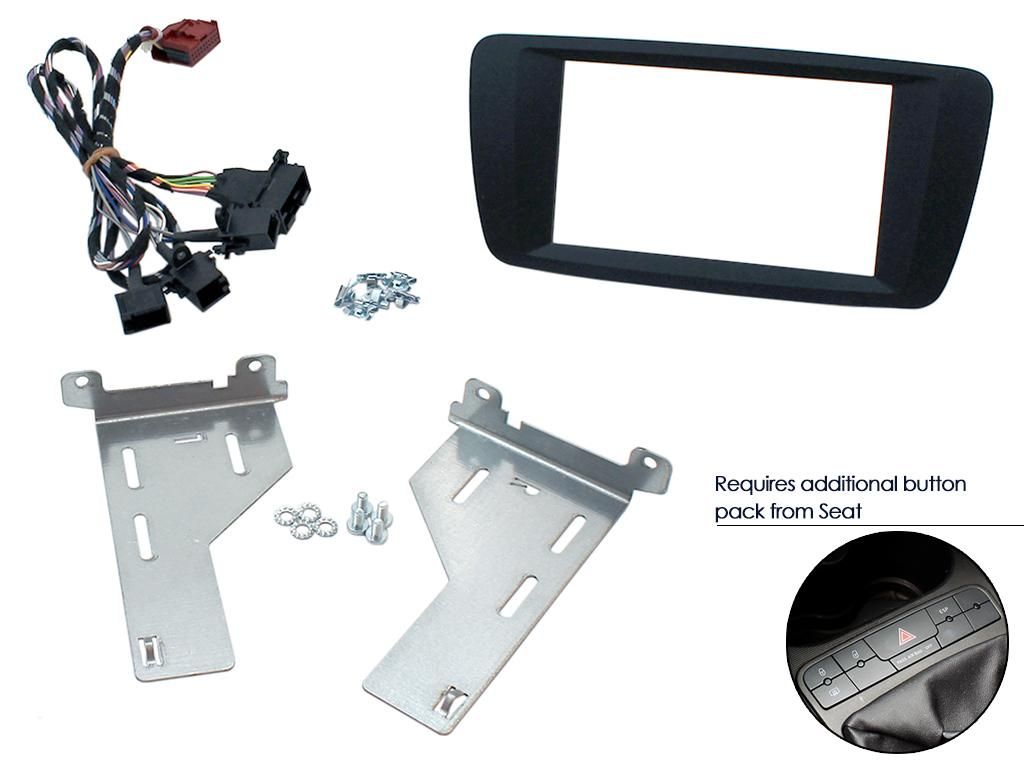 2-DIN frame Seat Ibiza 08-14 zonder OEM navigatie  zwart