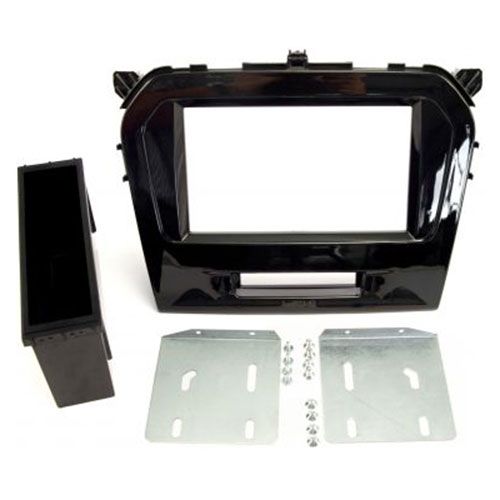 2-DIN frame Suzuki Vitara 15-18 piano zwart