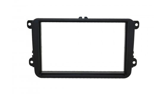 2-DIN frame Skoda  VW Golf 5-6  T5 08-15 zwart rubber touch