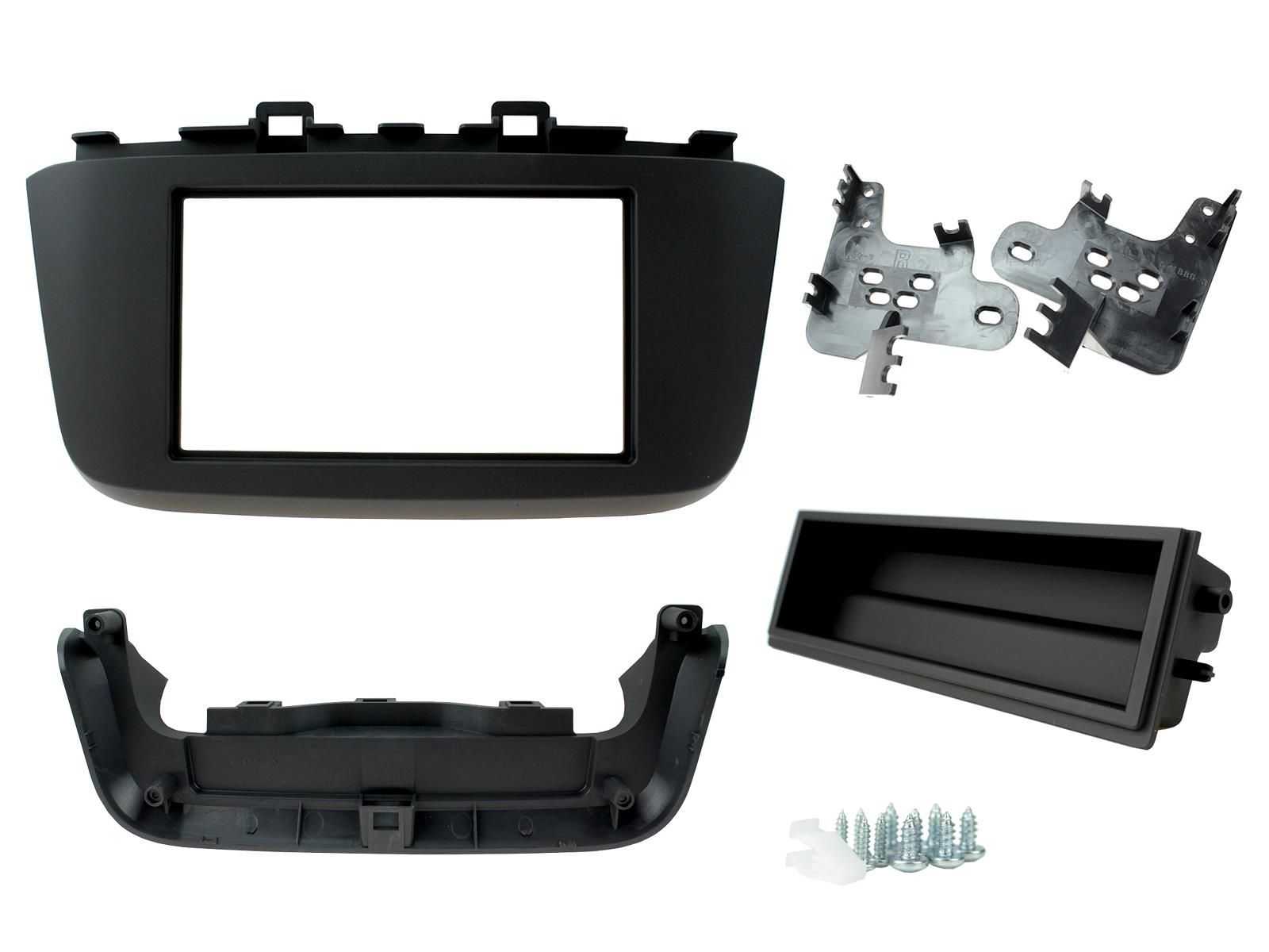 2-DIN frame Hyundai Kona 18- met bakje ISO  zwart