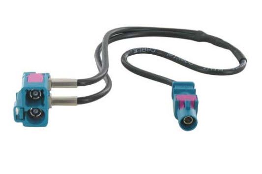 adapterkabel 30 cm Y spitter Fakra M - Fakra F 90°