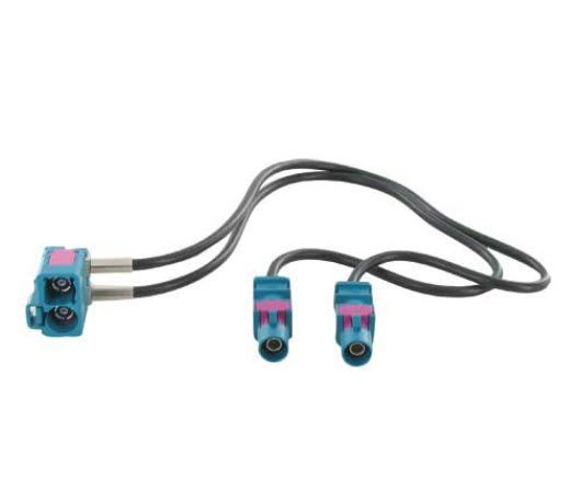 adapterkabel 25 cm dubbel Fakra M - Fakra F 90°