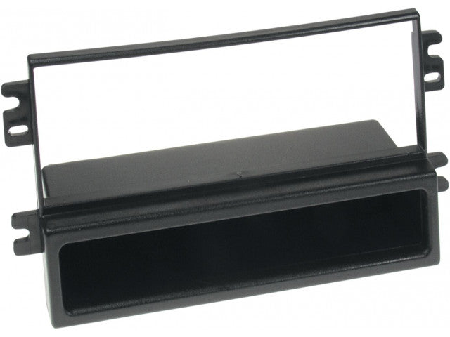 1-DIN Paneel met aflegbakje. Kia Carens II (FJ) 2002-2006 Kia Rio 2002-2005 Kleur: Zwart