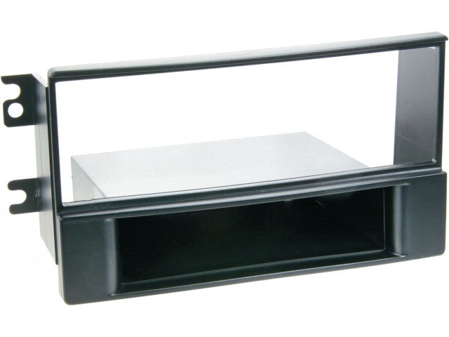 1-DIN Paneel met aflegbakje. Kia Sportage II (KM/JES Facelift) 2008-2010 Kleur: Zwart