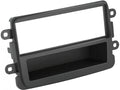 1-DIN Paneel met aflegbakje. Dacia - Opel - Nissan - Renault - Fiat Kleur: Donkergrijs