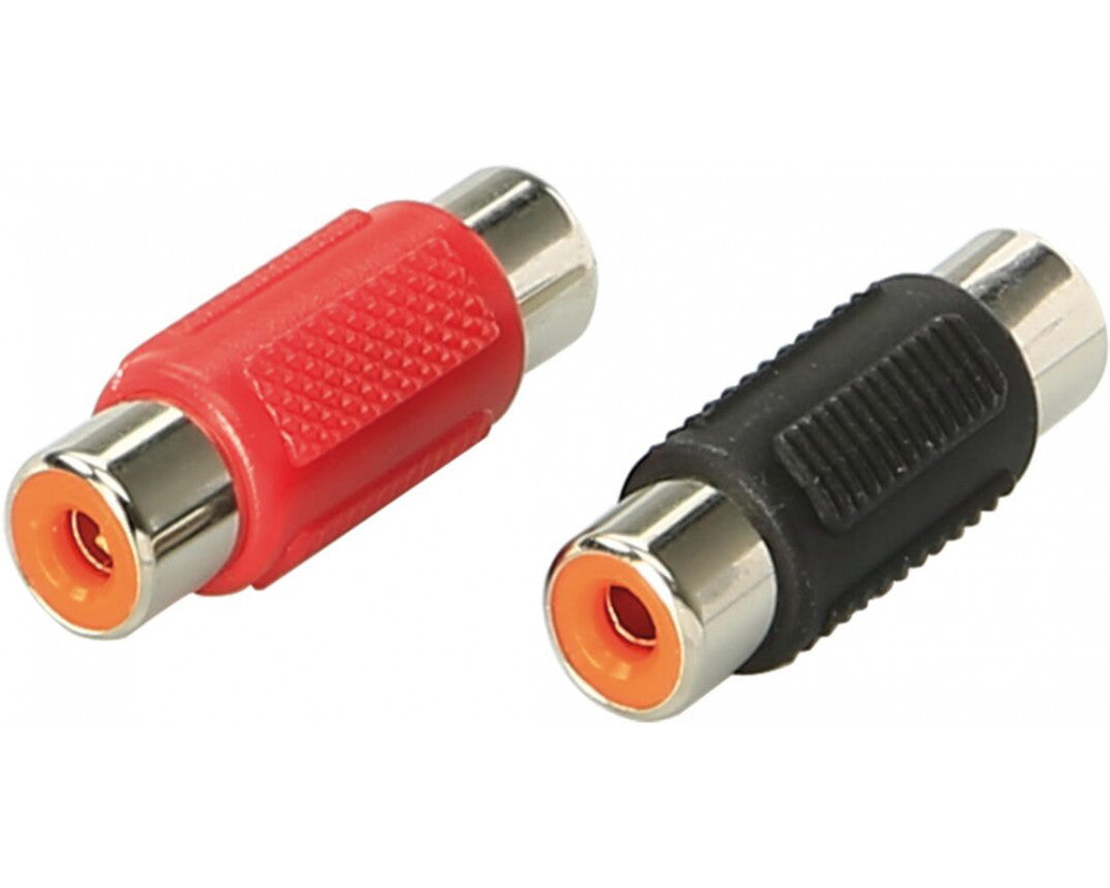 RCA connector female 1 x red / 1 x zwart
