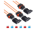 Recoil ATC/ ATO zekering houder met kapje 16AWG 1.5mm2, 3x incl. 3x 10A & 3x 15A zekering