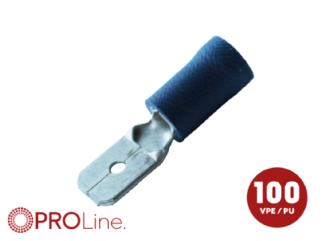 Kabelschoen 6.3x0.8 blauw (100stuks) ACV PROLine