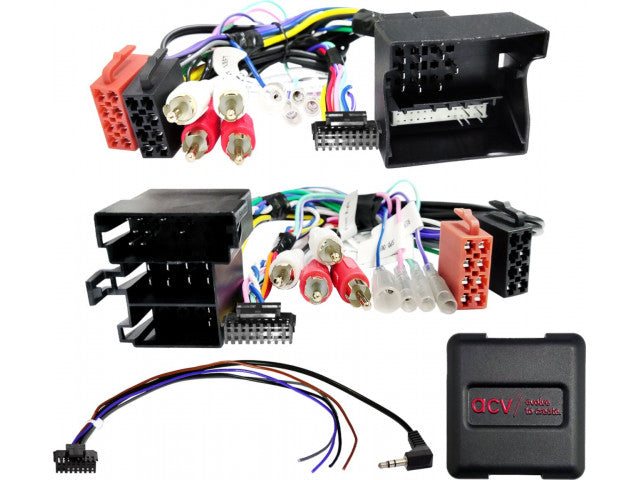 Stuurwielinterface. Audi ISO/Mini ISO/Quadlock Multilead AMP > RCA (42sad00c)