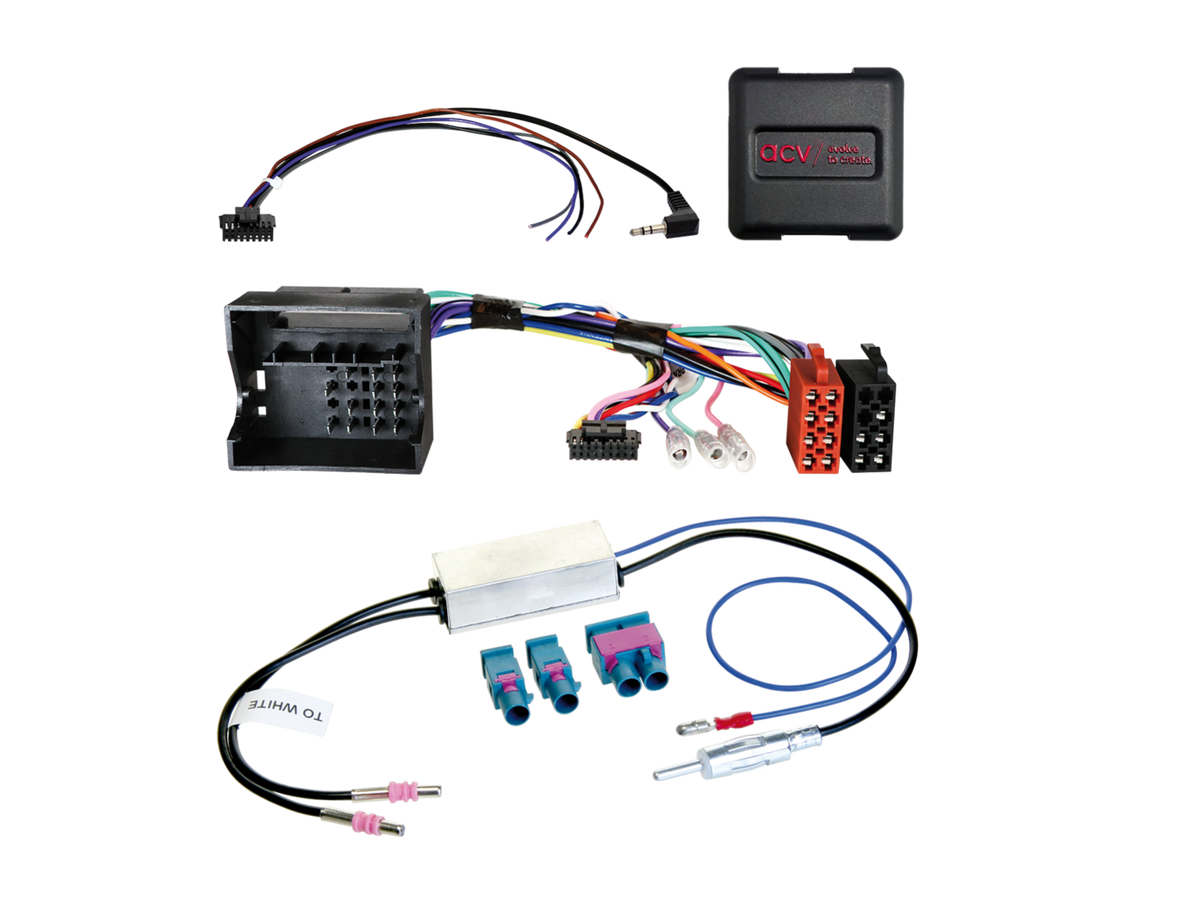 Stuurwielinterface. Volkswagen/Seat/Skoda Multilead Antenne Fakra (m) (set) > Din