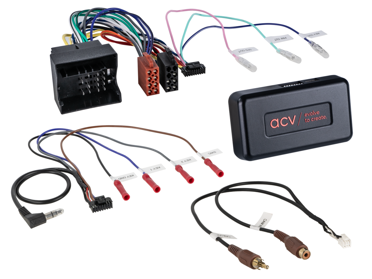 Stuurwielinterface. + Info adapter incl. lead Skoda/Volkswagen Voertuigen 40Pin Quadlock Multilead (43uvw01)