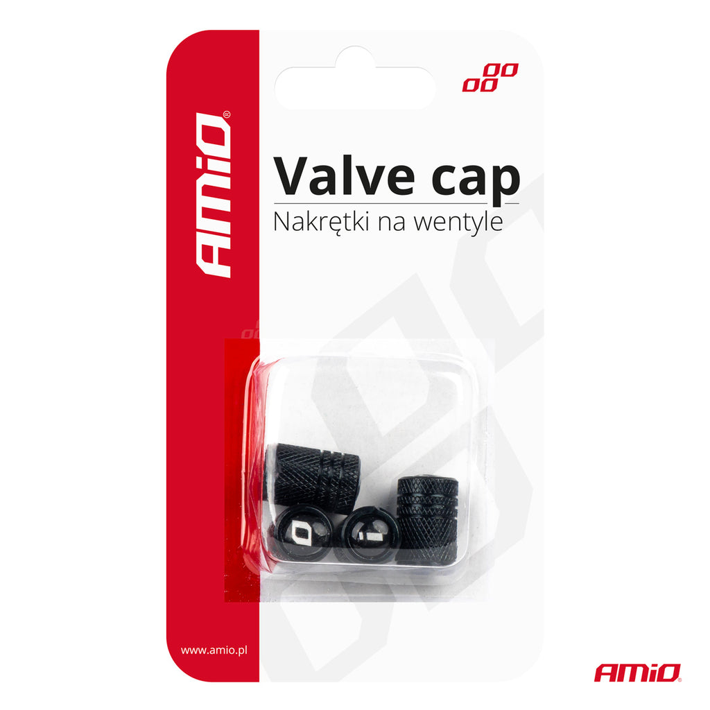 Aluminium zwarte ventieldop AMiO 4 stuks – artikel 03277 – afbeelding 4