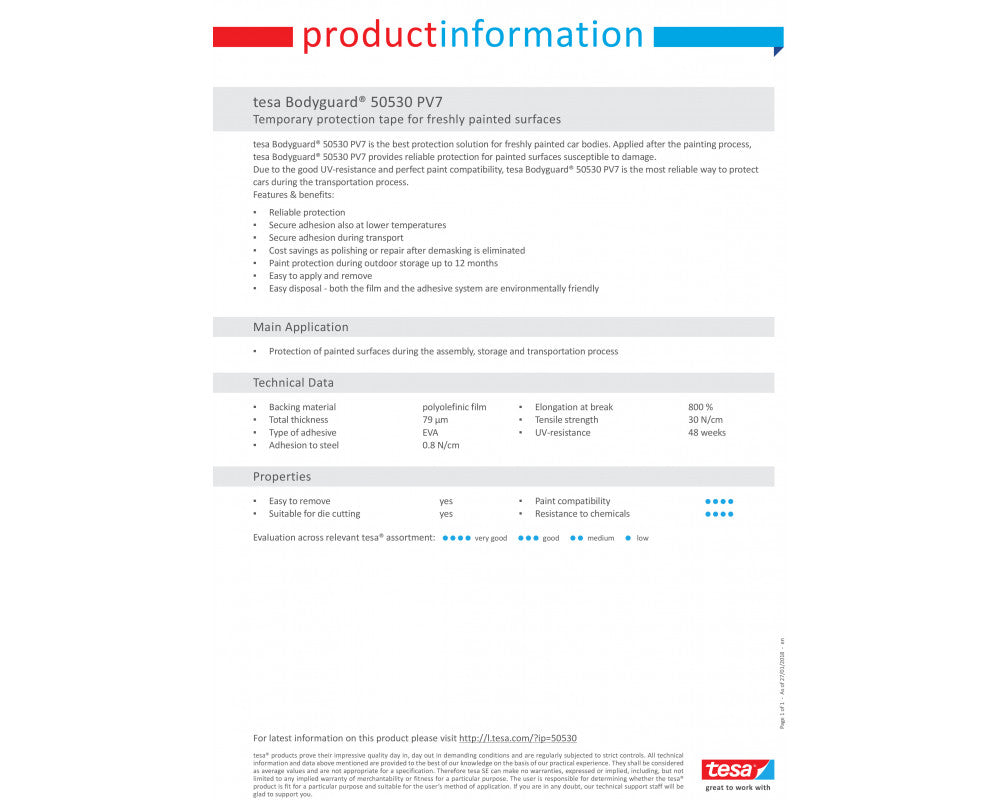 TESA BODYGUARD 50530 L.200mtr x B.400mm Wit (Per Stuk) afbeelding 4
