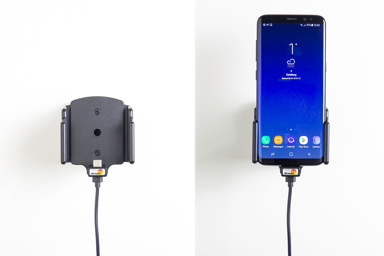 Brodit Verstelbare Houder 521845 — Active holder with USB-cable and cig-plug adapter