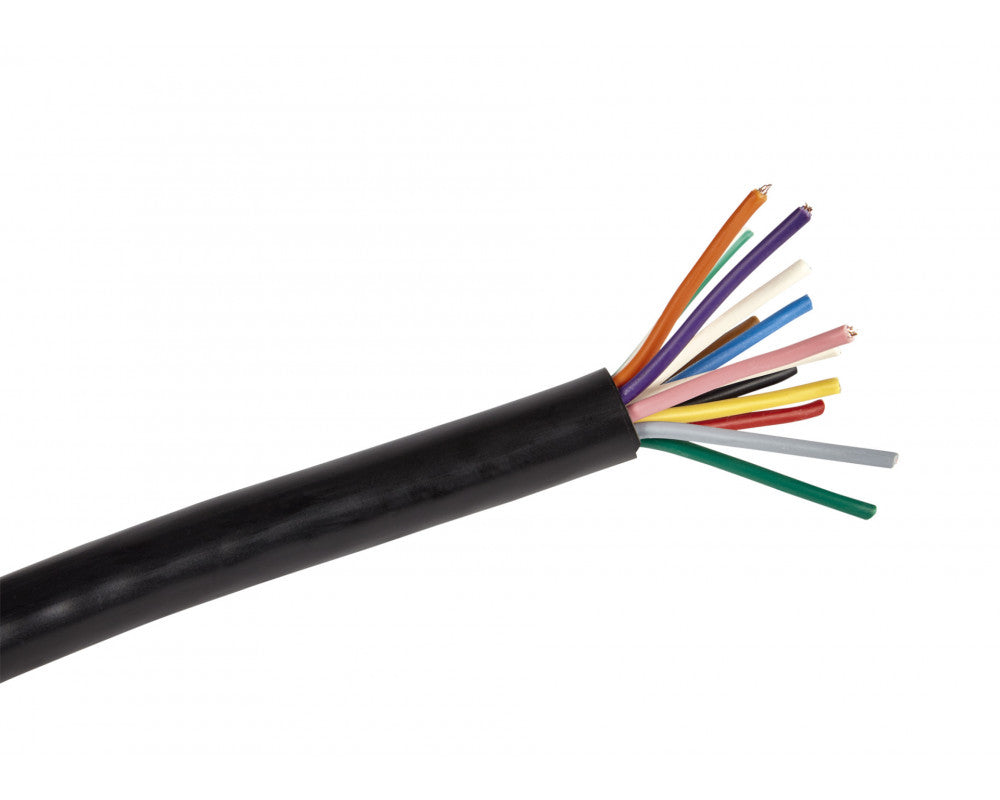 Meer aderige kabel 13x 1.0mm2 25mtr rol, buitenhuls zwart