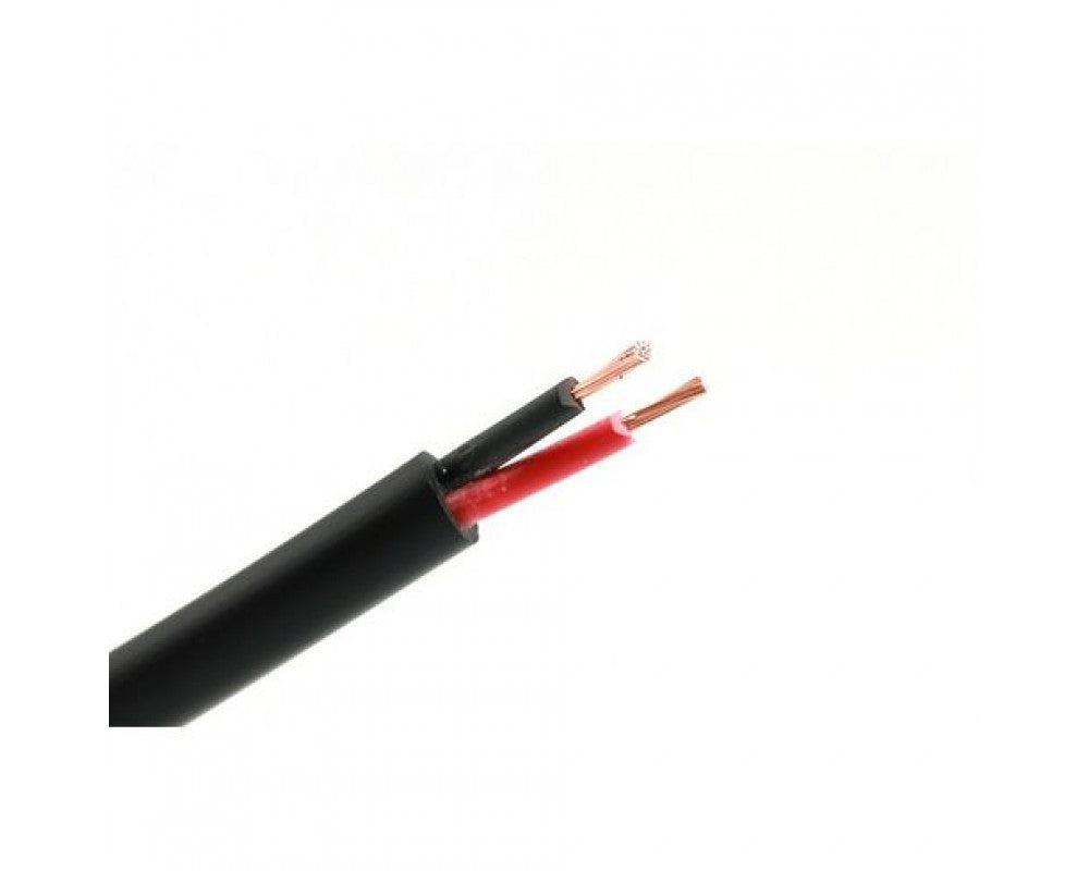 Meer aderige kabel 2x 1.0mm2 zwart - rood 50mtr rol, buitenhuls zwart, buiten diameter 5.5mm2