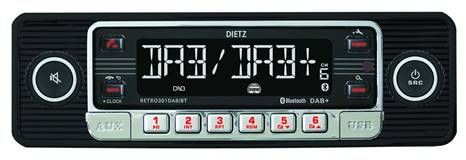 1-Din Retro 301 DAB+/BT MP3 USB  RDS Zwart