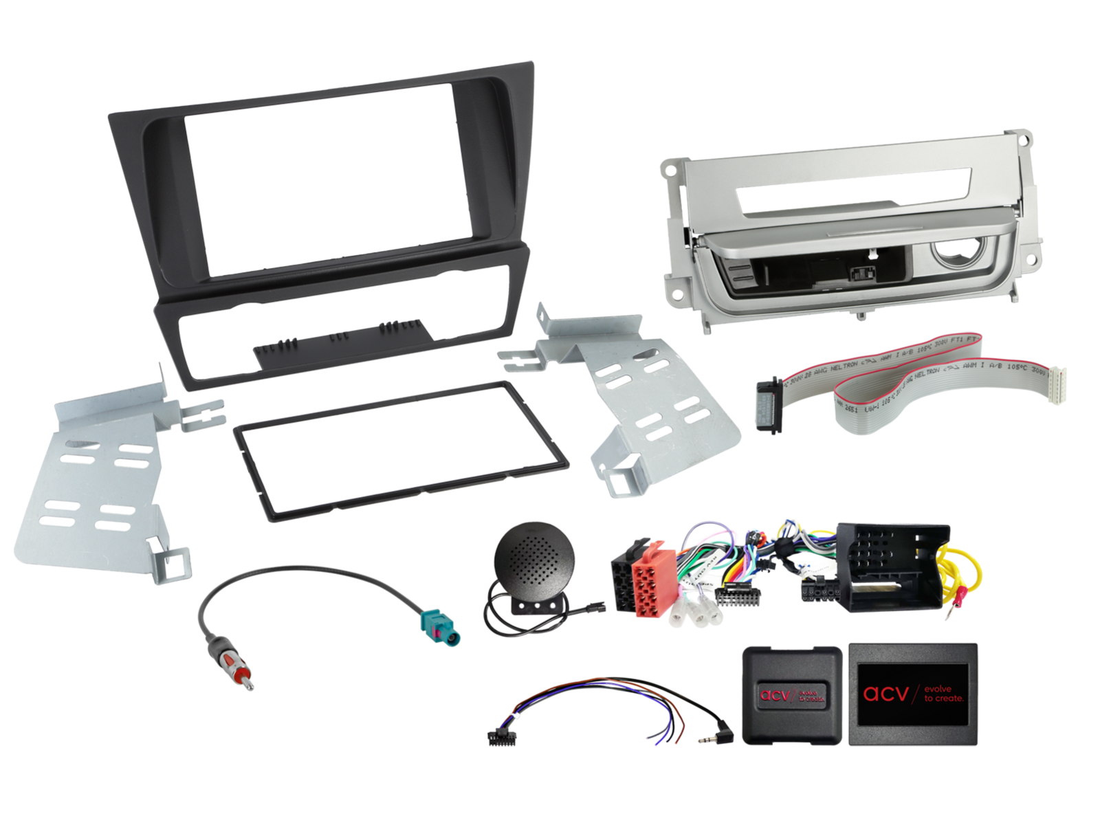 2-DIN KIT BMW 3series met smoker package silver SWC/antenna
