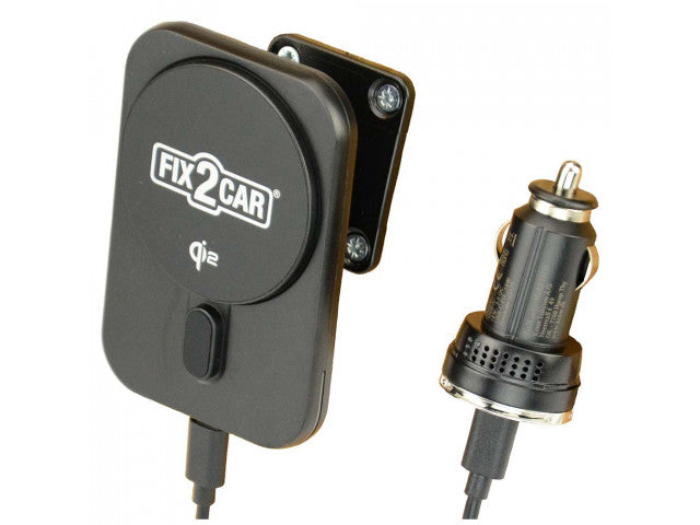 Fix2Car houder voor QI2 draadloos opladen voor Iphone 13/14/15/16, max 15W, met magnetische ring.