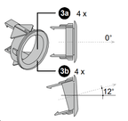 Set buitenmontageringen voor 18 mm parkeersensoren – 4× 0° en 4× 12° – artikel 6751034009 – afbeelding 2