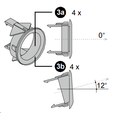 Set buitenmontageringen voor 18 mm parkeersensoren – 4× 0° en 4× 12° – artikel 6751034009