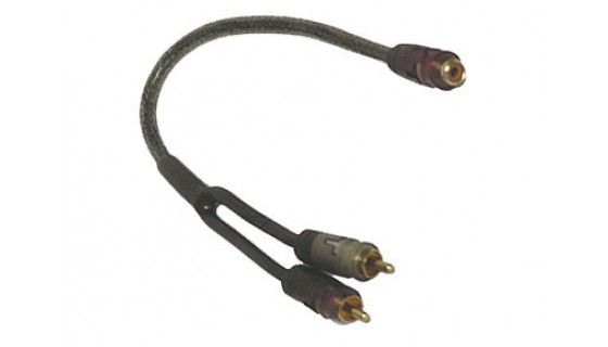 Audio adapterkabel 1 x RCA F - 2 x RCA M 0.3m Y adapter 2 st
