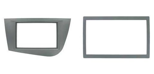 2-DIN frame Seat Leon 05-12 met rand  zilverkleurig