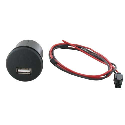 Lader 12V inbouw 27mm usbA molex 2.1A