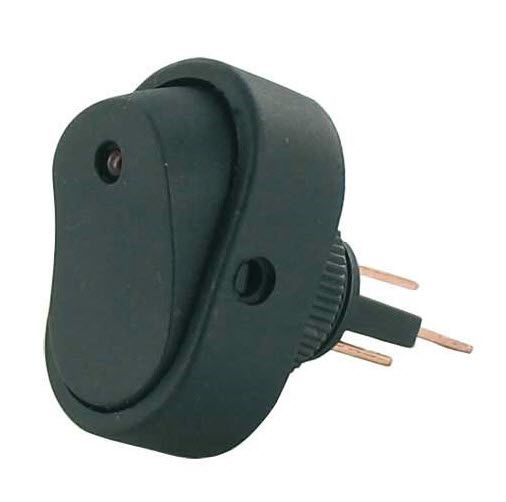 Wipschakelaar ovaal led rood 12V/16amp Ø 12.5