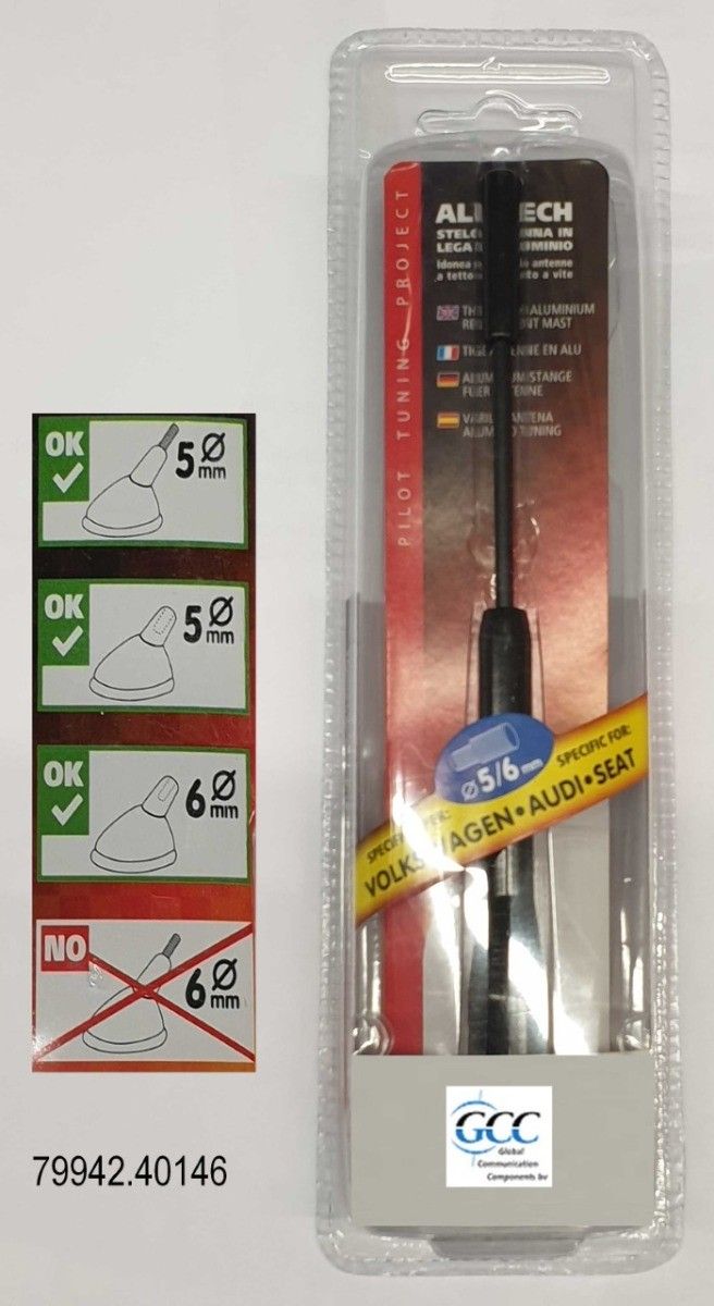 Telescoop Alu-Tech Zwart 15 cm - schroef inwendig 5mm - afbeelding 2
