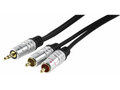 Audio cable 3.5 mm jack (male) --> 2x RCA cinch (male) premium, 2.5 meter