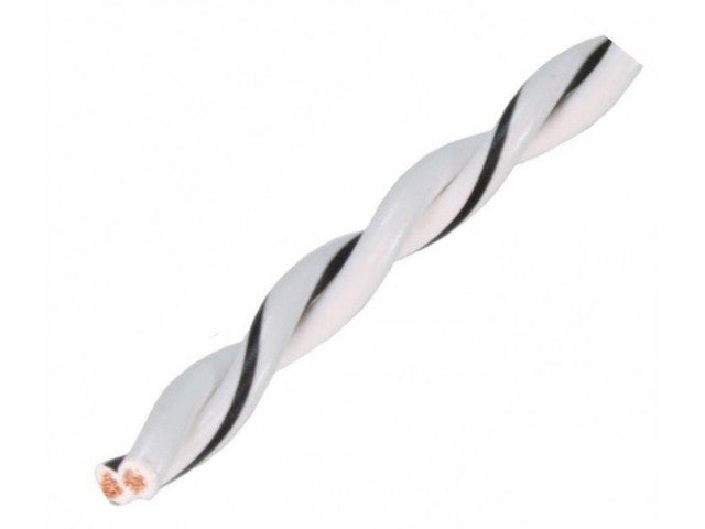 AUDIO SYSTEM Gedraaide luidsprekerkabel. Wit. 2x 0,5mm² . 200 mtr per rol – artikel z-tsc 0,5 WH – afbeelding 2