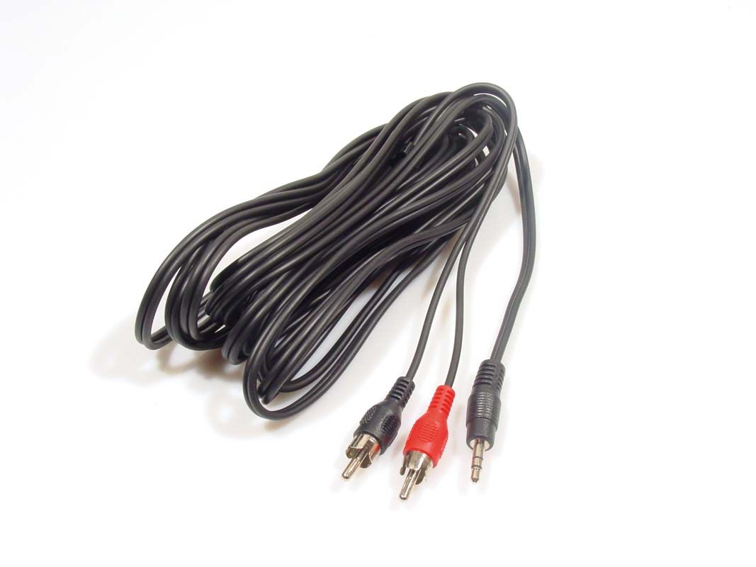 Kram 5 meter verloopkabel 3.5mm Jack M - 2 x RCA M