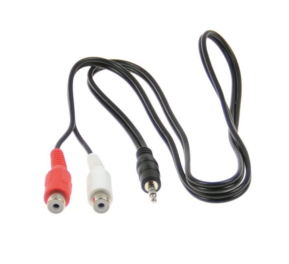 Aux adapter 2x RCA F - 3.5mm stereo Jack M 75cm