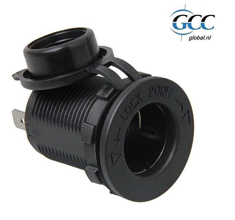 Lader 12/24V inbouw sig plug F met ring 28mm 16A