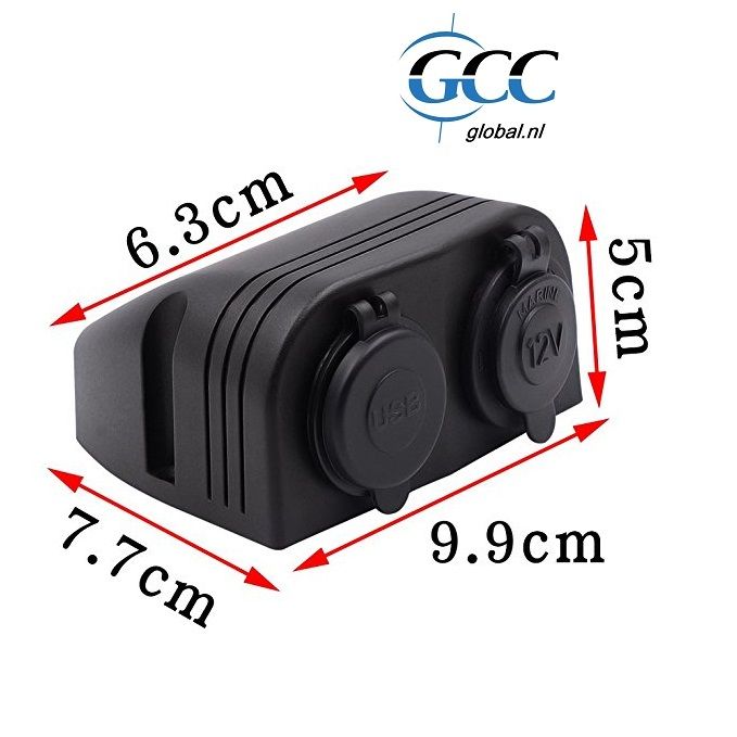 opbouwhuls 2 gaten voor ronde plug units front mounting