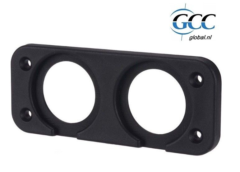 montageplaat 2 gaten op rij voor ronde plug front mount