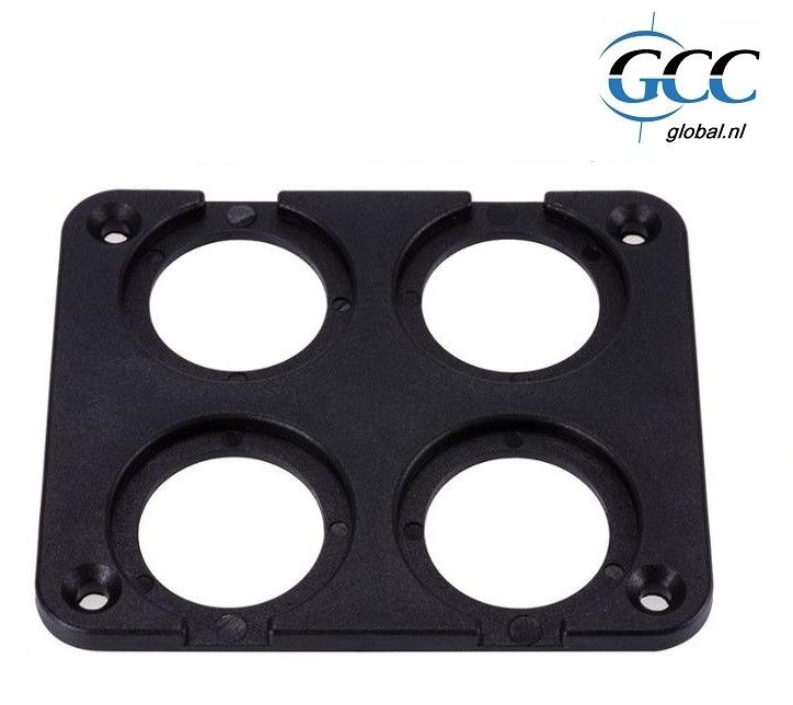 montageplaat 4 gaten vierkant voor ronde plug front mount
