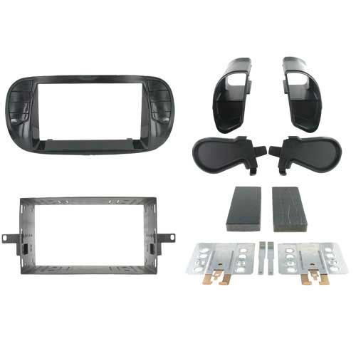 2-DIN frame Fiat 500 08-15  piano zwart