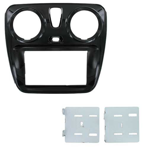 2-DIN frame Dacia Dokker  Lodgy 12- met OEM 1-DIN piano zwar