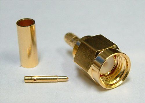 kabelconnector krimp SMA M - RG174 Goud