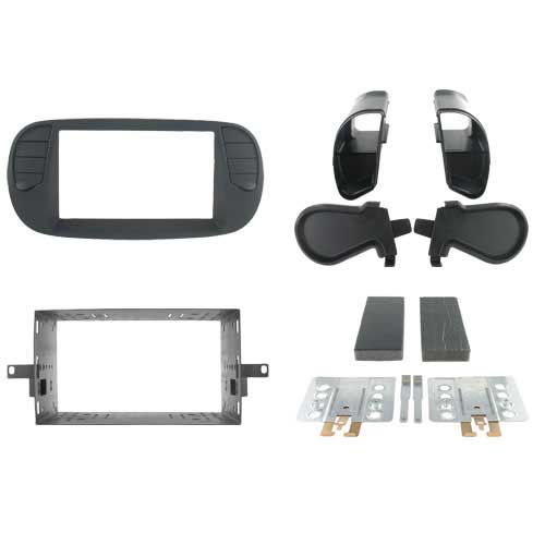2-DIN frame Fiat 500 08-15 soft touch  zwart