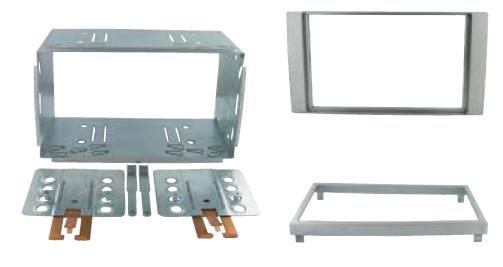 2-DIN frame Ford C-Max  Fiesta  Focus  Kuga  S-Max 07- zilvr